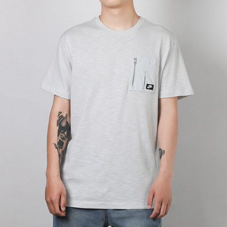 Nike T Shirts Men's Gray Crew Neck Moderate Straight Fit CJ4324-028