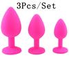 3Pcs/Set Safe Butt Plug With Crystal Detachable Jewelry Anal Plug Vagina Clitoris Vibrator Sex Toy