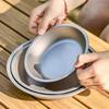 Palumbine Titanium Plate, Camping Plate, Diameter 14cm, Lightweight, Direct Fire,