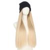 Winter Cap Beanies Hat with Hair Wigs One-piece Long Straight Hair Ski Knitted Hat Wig  Girls