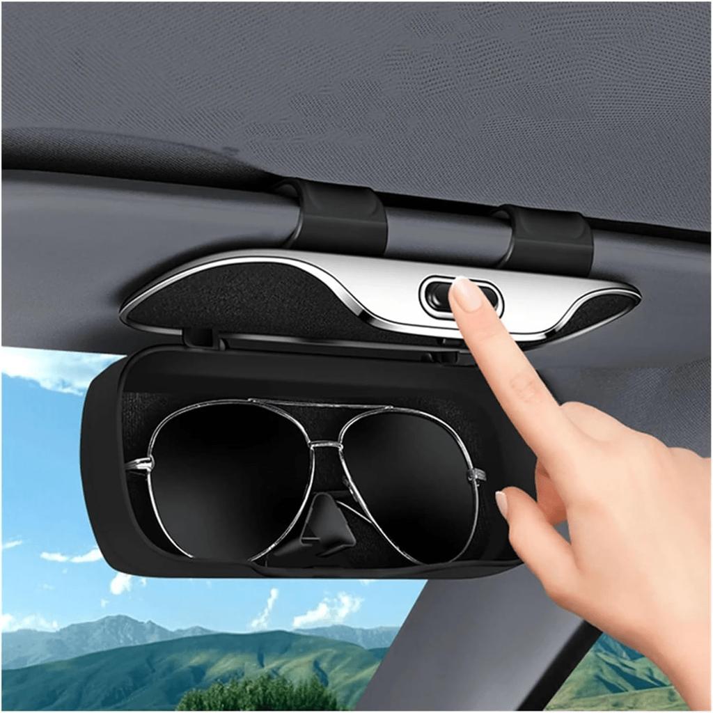 Universal Car Visor & Dashboard Sunglasses Holder, One-Hand Quick Clip, Scratch & Shockproof Eyewear Case Resistant Car Storage