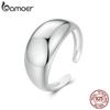 BAMOER 925 Silver Chunky Rings for Women Adjustable Bold Thick Statement Rings for Women Minimalist Rings