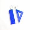 Funny Jewelry Math Ruler Triangle Acrylic Material Pendant 4 Colors Available Fashion Cute Earrings For Women Girls Gifts