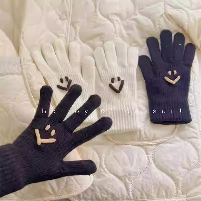 

Милые корейские вязаные шерстяные перчатки, позволяющие касаться экрана, чтобы согревать мужчин и женщин зимой.