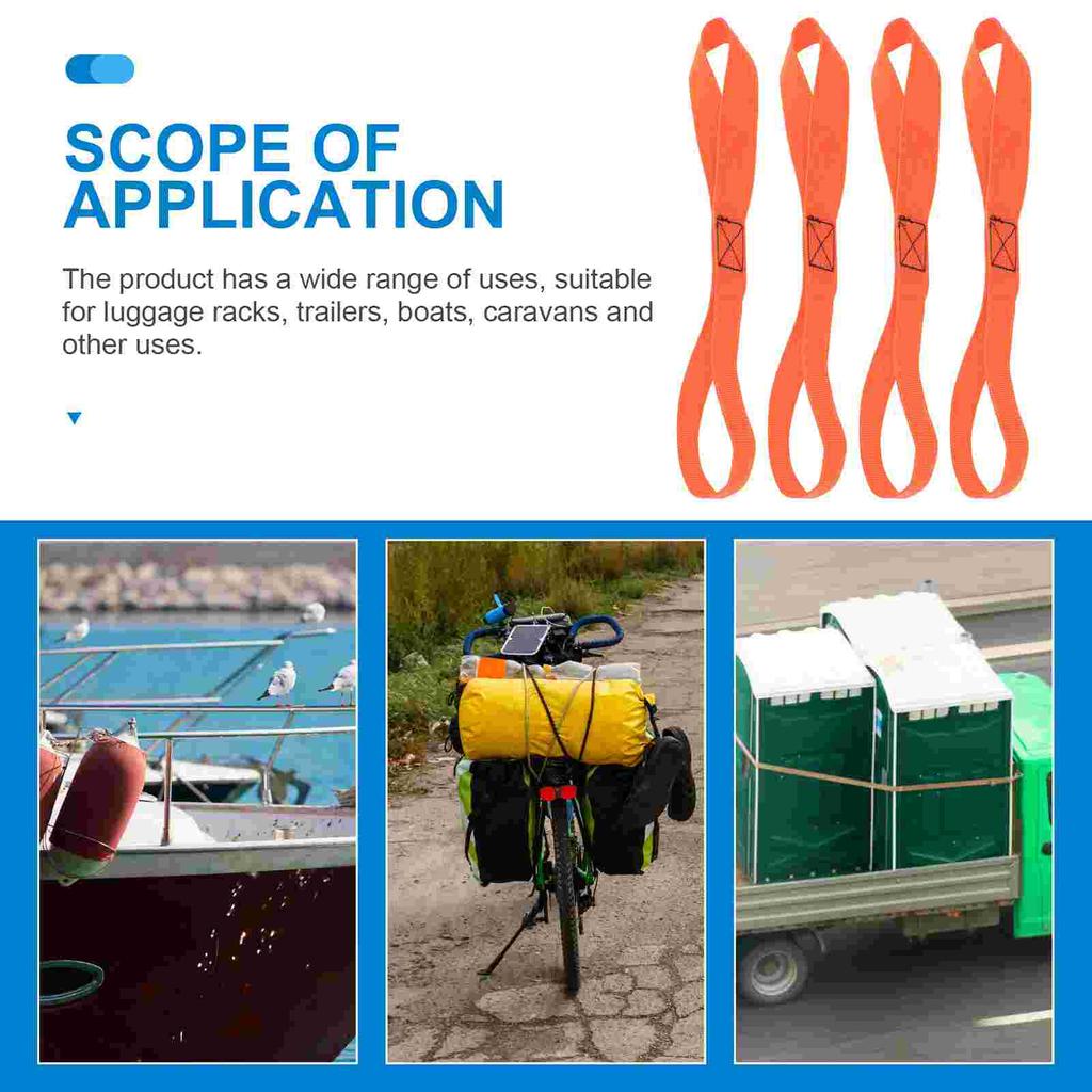 4Pcs ange Heavy Duty Binding Strap Luggage Straps Tensioning Belts Motorcycle Loop Strap Cargo Tie Down Straps Secure Fastening
