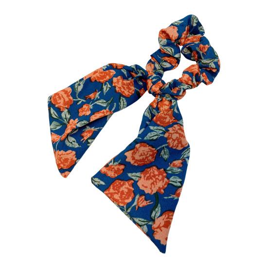 Hair Tie Floral Print Long Ribbon Chiffon Fabric Hair Rope Easy to Wear Bun Half-Tied Hairstyles Ponytail Holder Hair Accessory