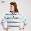 Teenie Weenie Women's Striped Polo T-Shirt with Bear Lettering