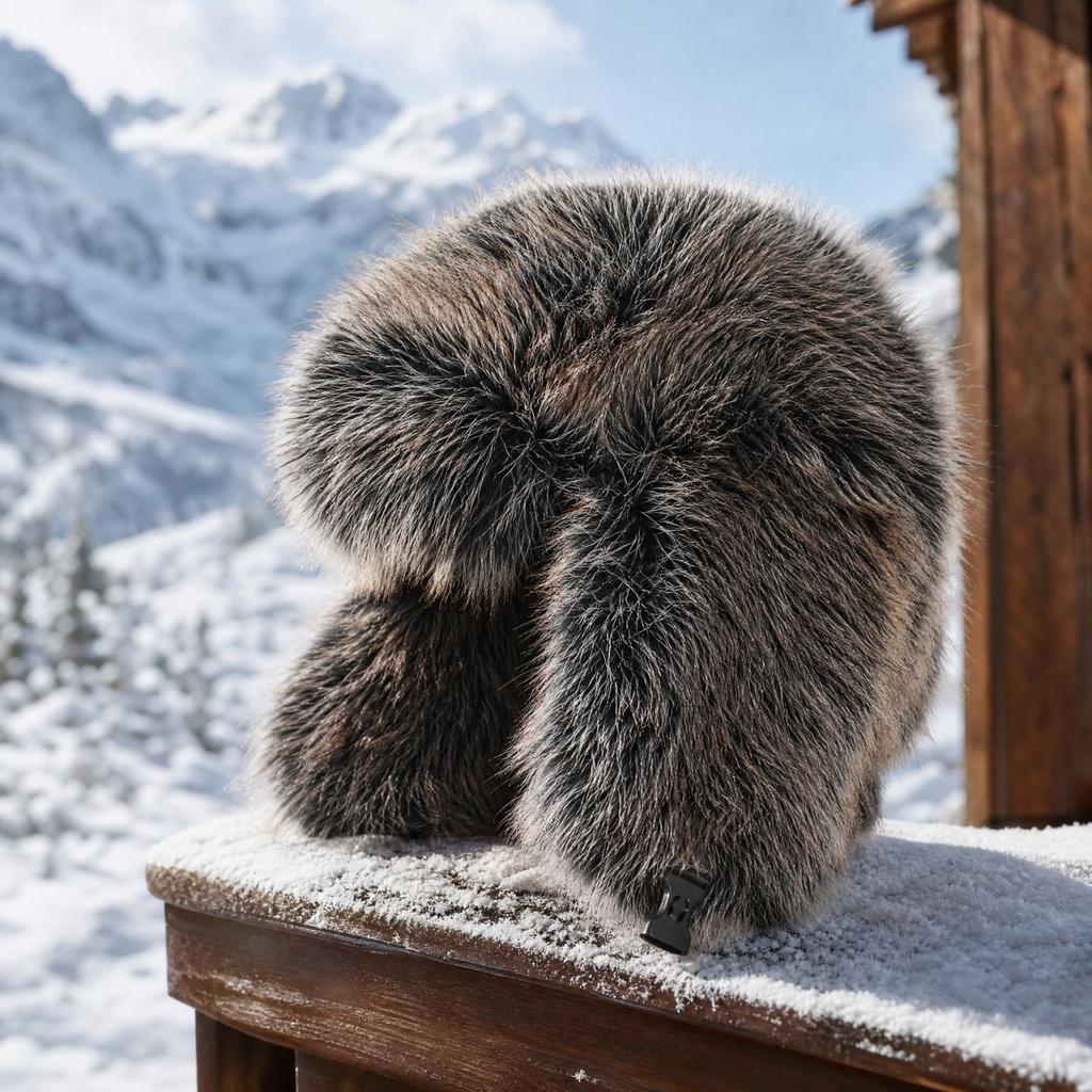 Unisex Winter Trapper Hat with Thick Earflaps, Warm Outdoor Snow Hat for Cold