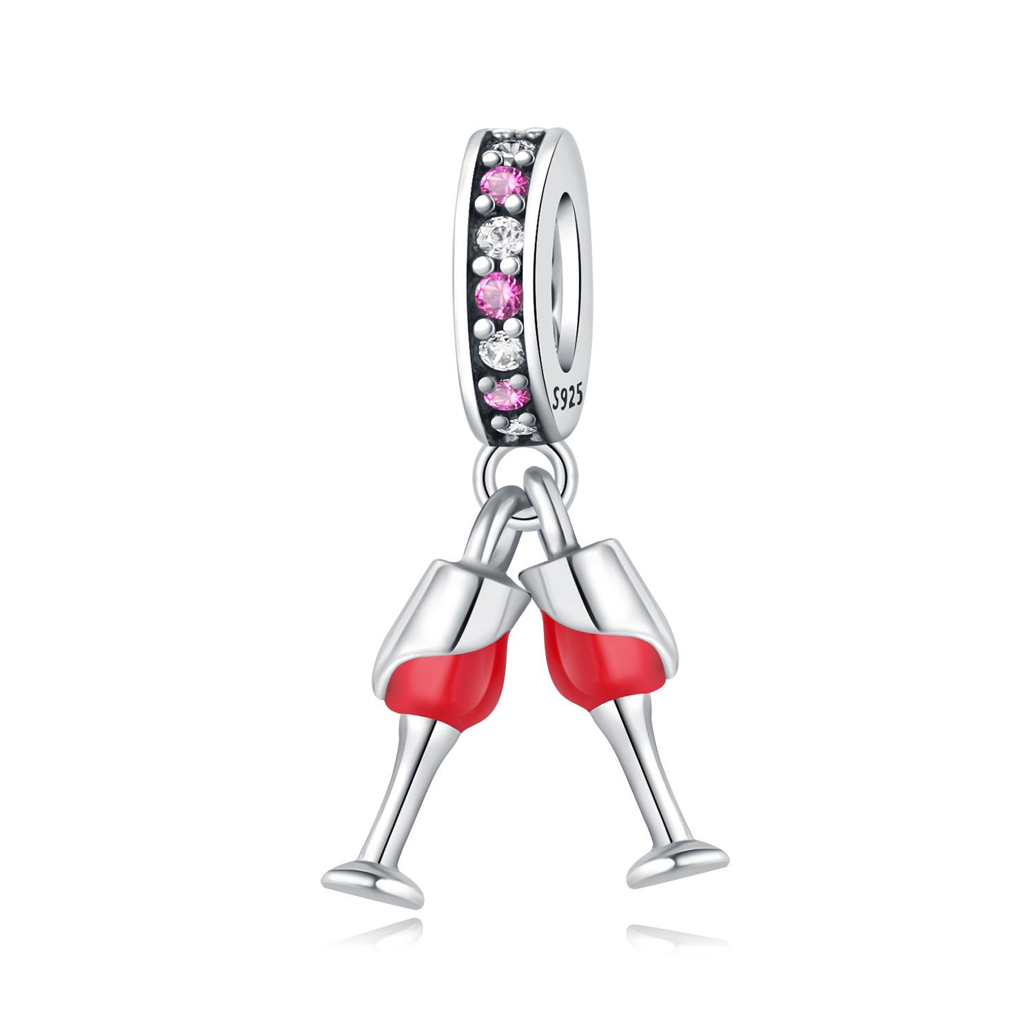 Оригинальные медные подвески Роскошный кулон для тостов с красным вином Бусины Подходят для браслета DIY Женские Изготовление Деликатный подарок