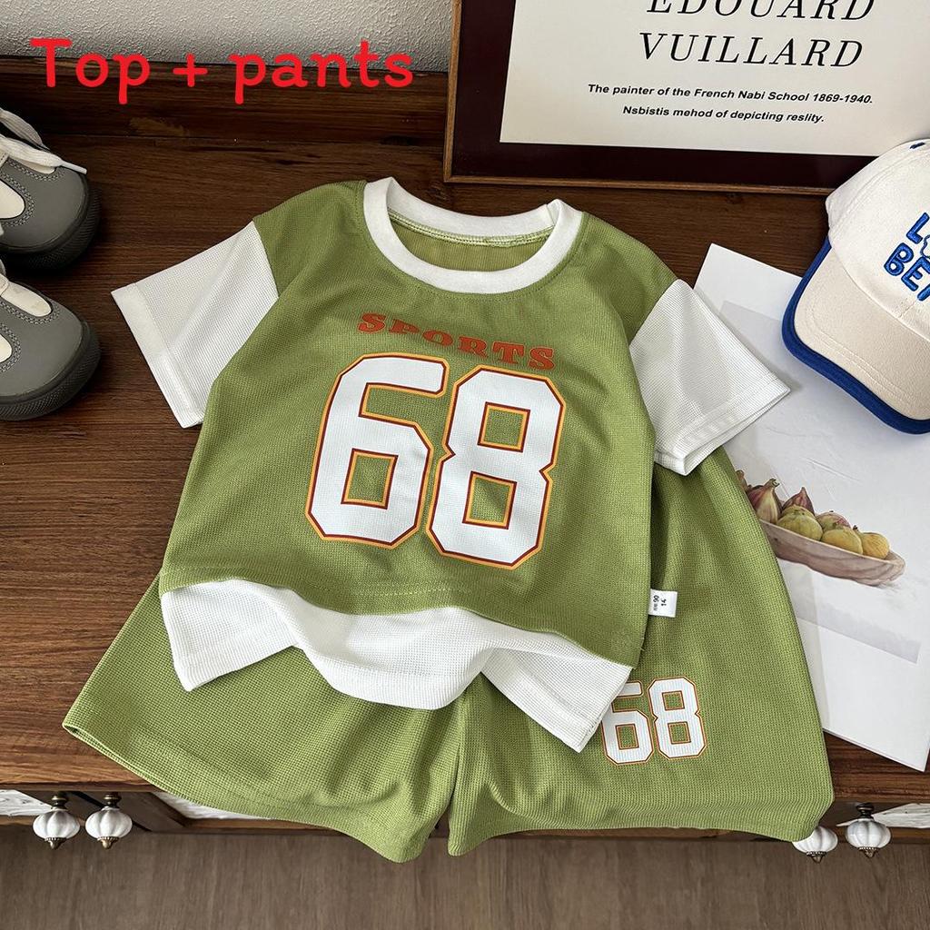 Childrens Summer Sports Outfit With Cartoon Pattern For Toddler Boys And Girls