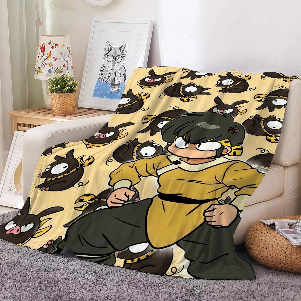 Anime cute Ranma role Chan Ryoga Blanket For Sofa Office Bed Plane Travel Sleep Read Relax Camping Soft And Warm