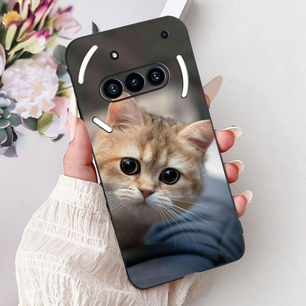 Téléphone pour rien (3a) A059 Coque Pour Nothing Phone 3a Étui Silicone Mode Luxe Fleurs Chat Mignon Drôle Peint Pare-chocs Souple