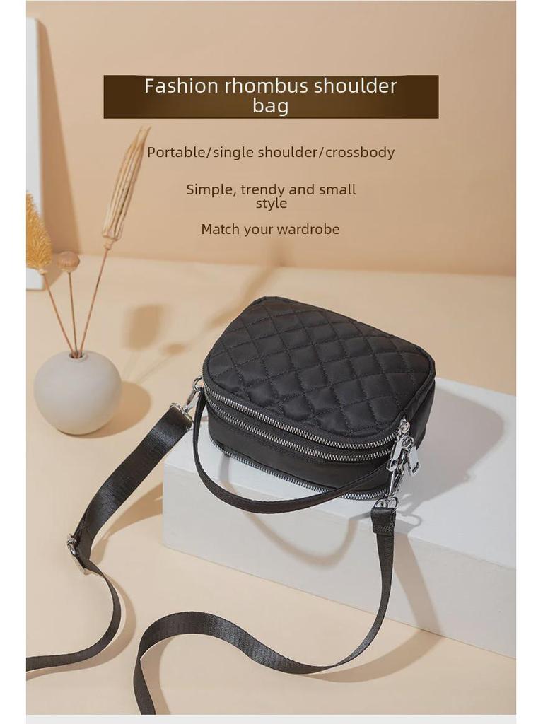 Damen-Umhängetasche mit Rautenmuster für den Frühling – vielseitige modische Handtasche und Kuriertasche für Mädchen