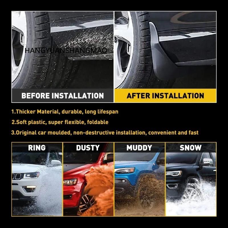 Mudguards For Cadillac SRX 2008-2020 Mud Flaps 4 Set Black Vehicle Exterior Accessories For Fender For Protection Customization