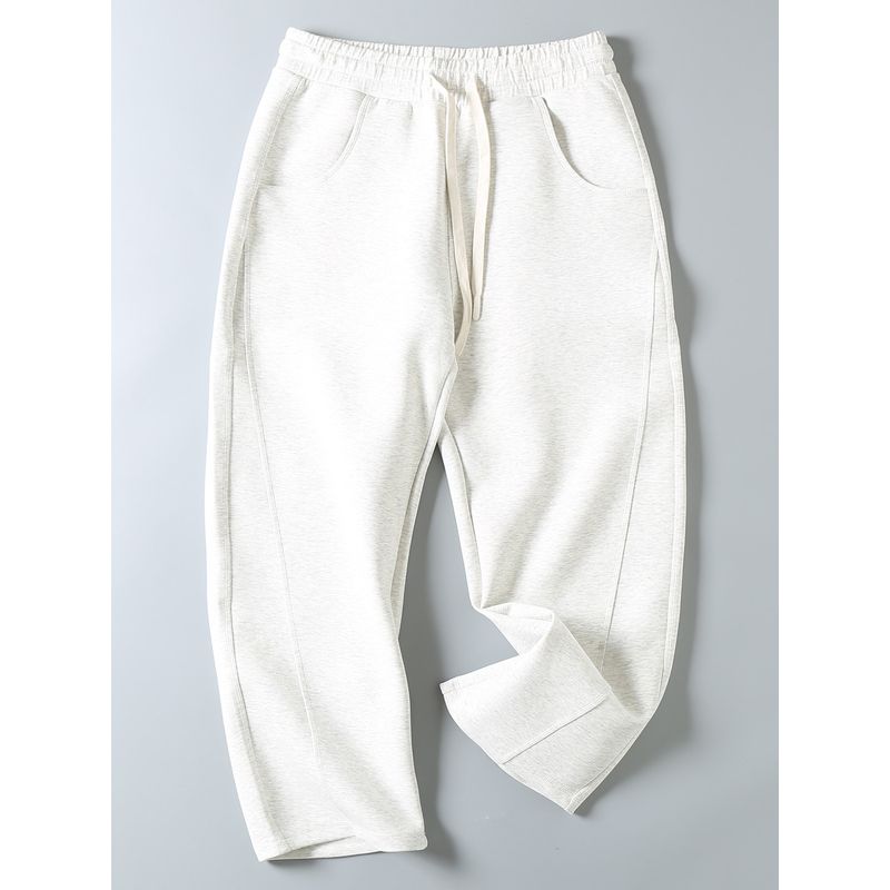 Designer-Style Autumn Loose Wide-Leg Comfortable Sports Casual Space Cotton Curved Sweatpants for Men, Original Foreign Trade Surplus