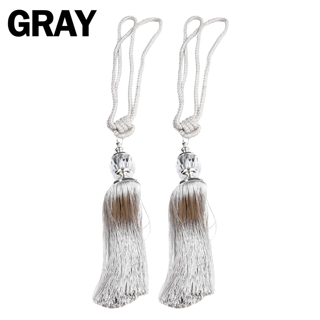 A Pair Of Luxury Curtain Holdbacks With Tassel Tiebacks And Beaded Ball