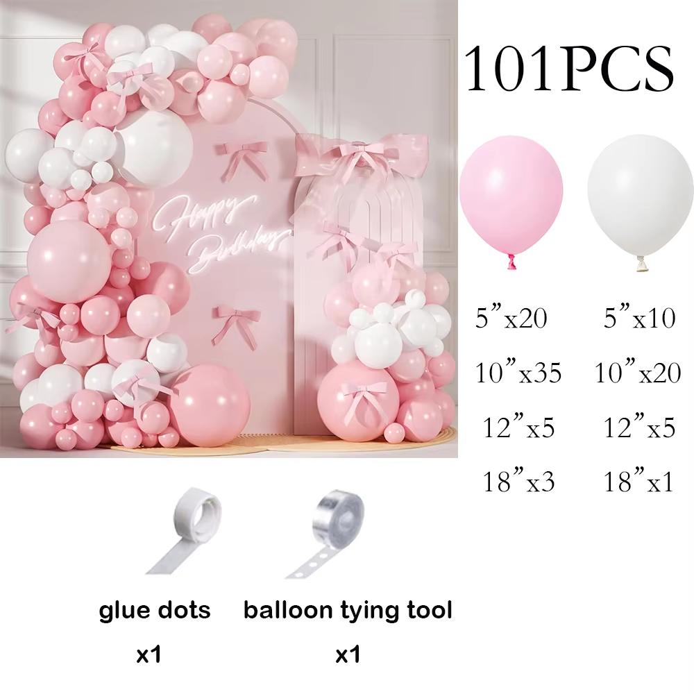 Pastel Pink Balloons Arch Kit Baby Pink White Ballon Garland Birthday Party Baby Shower Gender Reveal Wedding Anniversary Globos