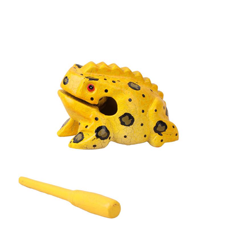 1Pc Colored Thailand Frog Wood Hand-Carved Ornament Toad Creative Vocal Toy Solid Wood Toad Craft Musical Instrument Home Office