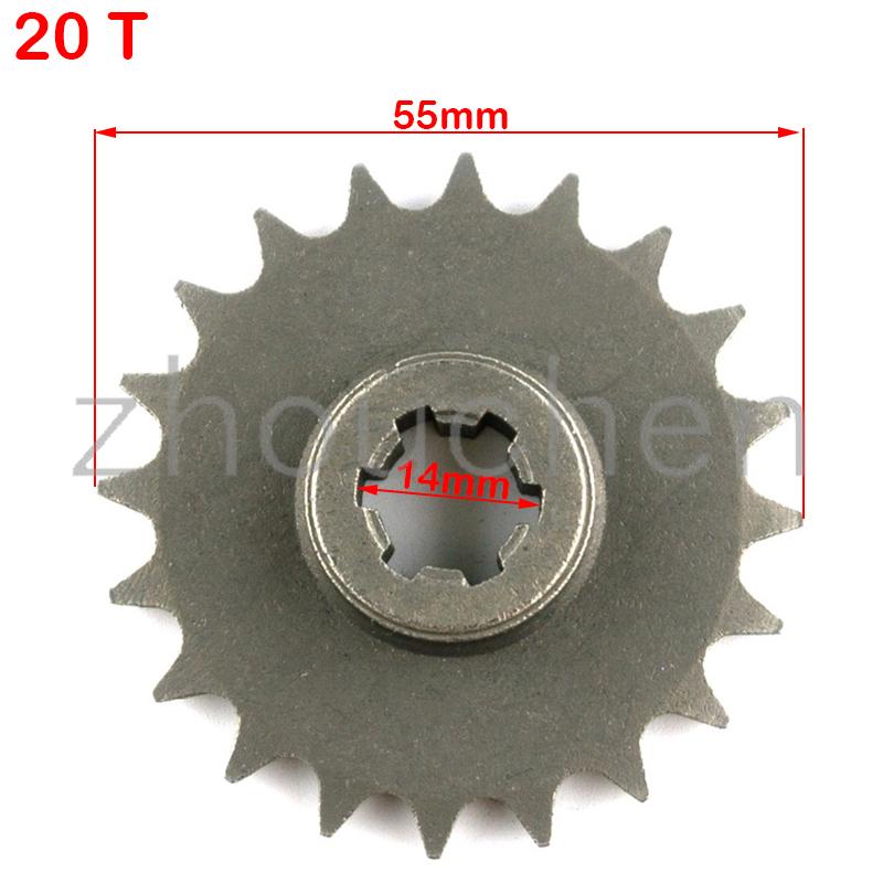 Front Gear Box Sprocket T8F 11T 14T 17T 20T Pinion Sprocket Chain Cog Metal For 47cc 49cc Minimoto ATV Mini Bike Moped Scooter