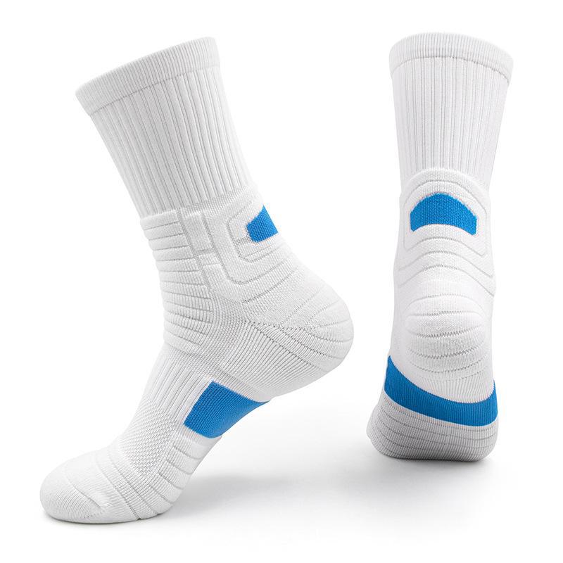 Men's Thick Towel Bottom Basketball Socks, Elite Mid-Length High-Top Running Outdoor Sports Socks