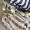 1pc Iron Storage Basket Multifunction Foldable Iron Basket Laundry Organizer Metal Basket Household Solution Kitchen Bedroom Use