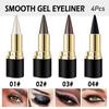 4PCS Black Gel Eyeliner Stick, Eyeliner Pencil Waterproof Smudge Proof Eyeliner Pen, Face Paint Stick Halloween Makeup Set for Women