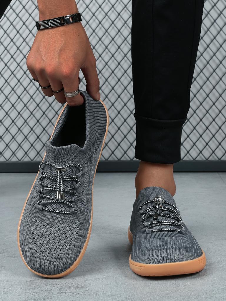 Wide Last Flying Woven Bigfoot Bone Overturning Shoes Barefoot Shoes Breathable Soft Soles Loose Fat Feet Big Head Shoes for Men