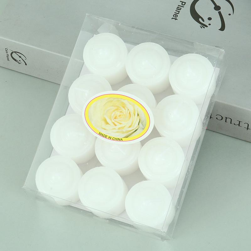 Round Candle Tea Candle Light Dinner Candle Hotel Warm Tea KTV Glass Cup Candle Bar Candle Couple Supplies Candle