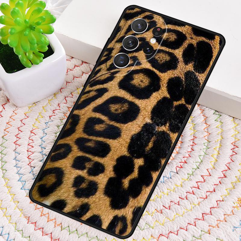 Leopard Print Effect Texture Silicone Phone Case For Samsung Galaxy note 10 pro S26 S25 S24 S23 S22 S21 Plus S25Ultra Capa Cover
