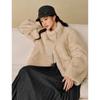 INMAN Faux Shearling Stand-Collar Short Jacket