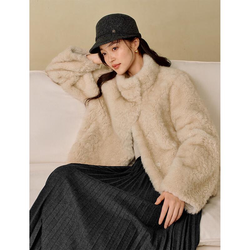 INMAN Faux Shearling Stand-Collar Short Jacket