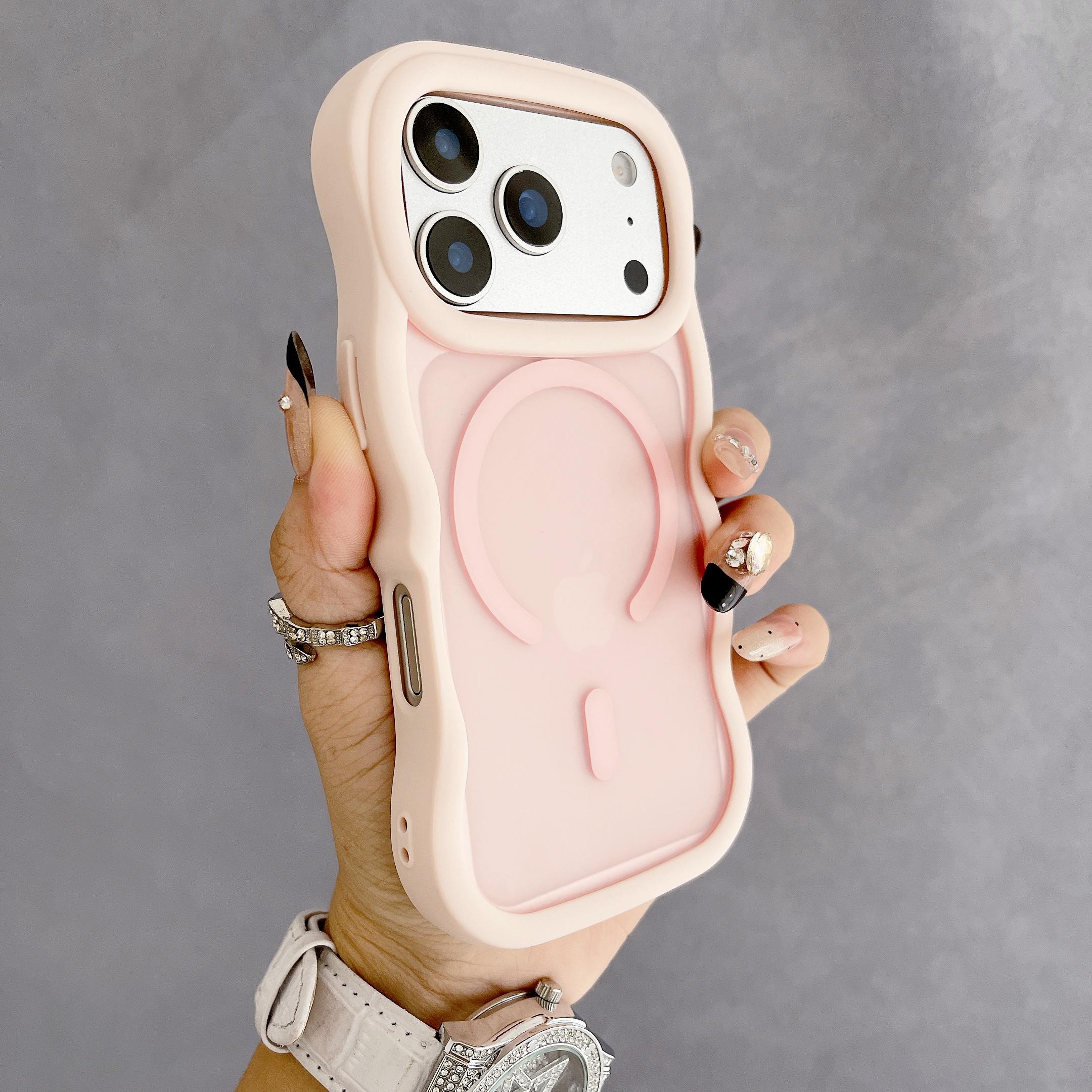 

Matte Magnetic Wavy Curly Phone Case For iPhone 17 Air 16E 15 14 Plus 13 12 Pro Max For Magsafe Shockproof Silicone Cover iPhone 12