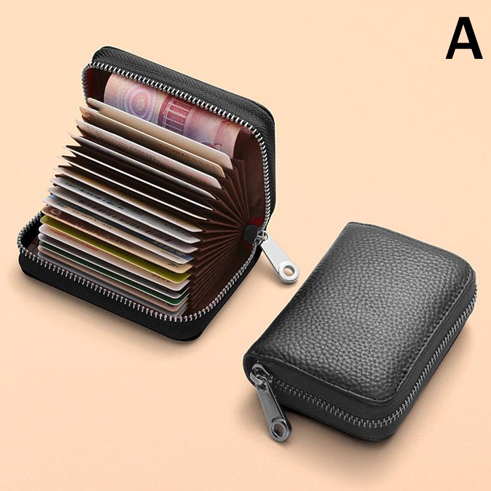 Card Holder Wallet PU Leather Mini Coin Purse Simple Coin Bag Women Zipper Short Style Purse Large Capacity Zipper Wallet чёрный
