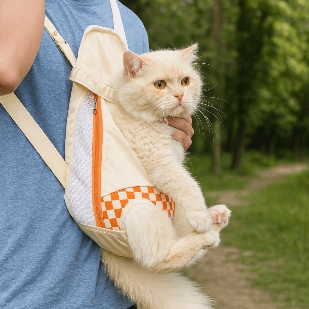 Durable Hands Free Pet Chest Bag Comfortable Soft Pet Backpack Adjustable Straps Large Capacity Cat Outgoing Bag Outdoor Use