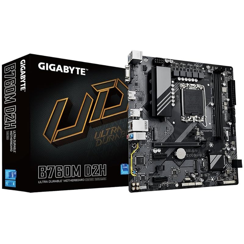 

GIGABYTE B760M D2H LGA1700 intel Compatible with 12th and 13th generation CPUs DDR5 Micro-ATX motherboard MB6262