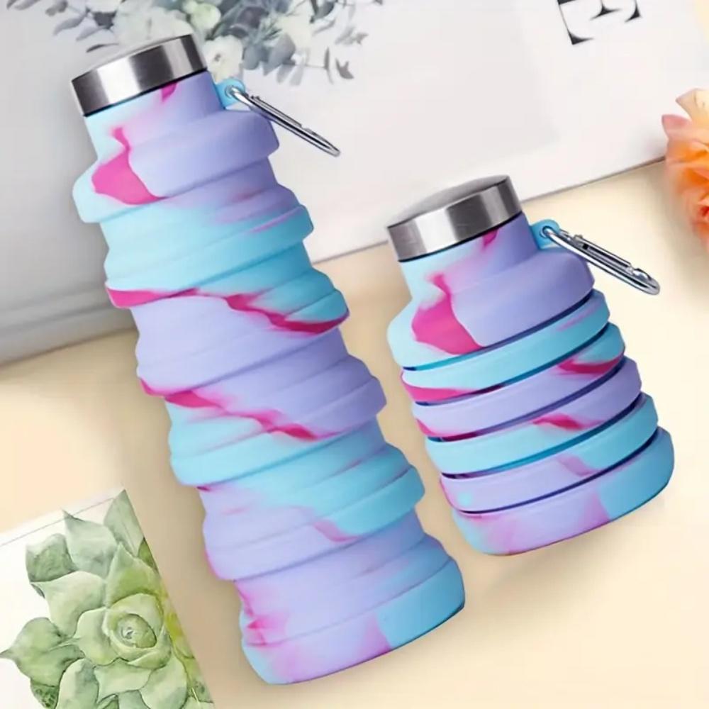 Collapsible Water Bottles Portable Leak-proof Travel Water Bottle Water Bottle With Carabiner For Gym Traveling Camping Hiking