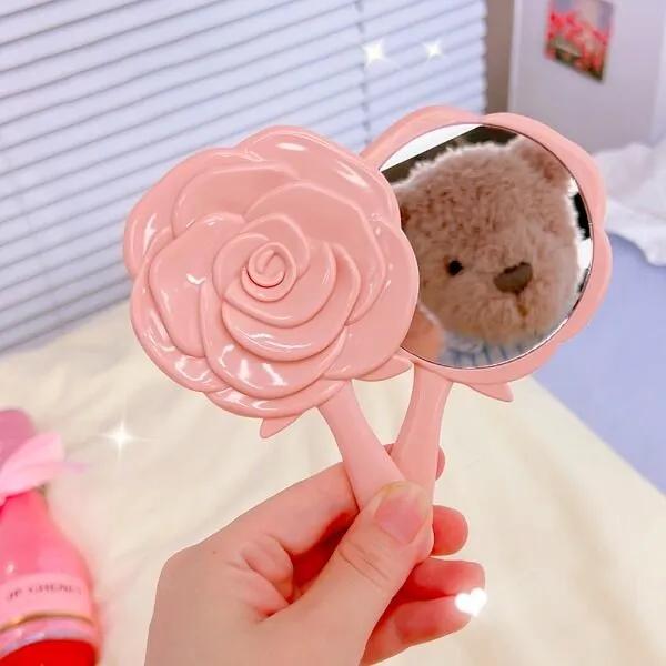 Rose Portable Rose Hand Mirror