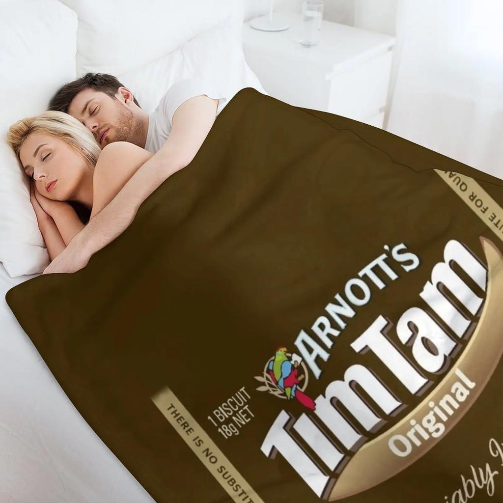 Arnott's Tim Tam Schokoladenkekse Design Überwurfdecke Dekorative Betten Bettdecke Weiche Plüsch karierte Flanelldecken