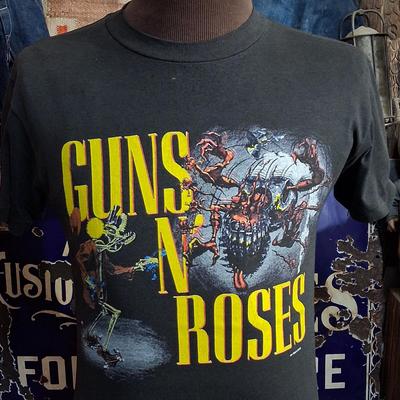 Vintage 1988 Guns Roses Appetite Was Here 2 lati metallo rock anni '80 tour concerti fan musica band maglietta 38 M