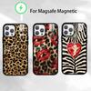 Leopard Print  Phone Case For iPhone 14,16,15,13,17,12,Plus,Pro,Max Magnetic For Magsafe Frosted Cover