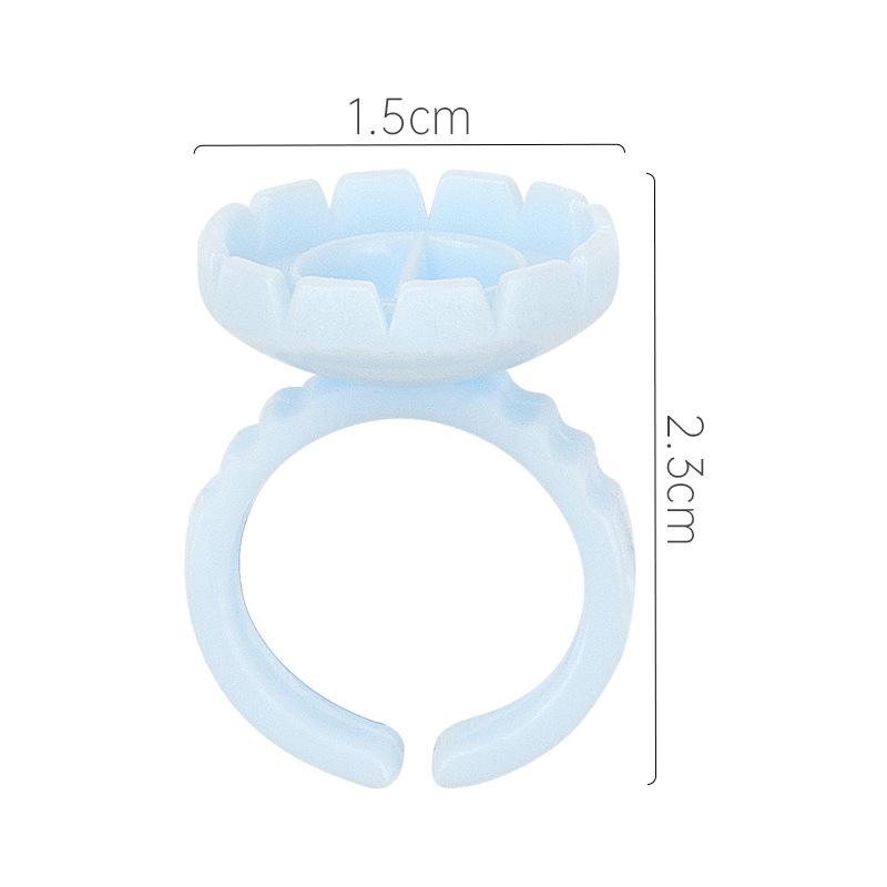Microblading Eyelash Extension Ring Blooming Epoxy Resin Pigment Cups, Round & Heart-Shaped (100-Pack)