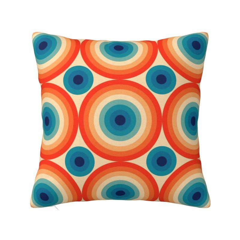 Custom 70s Pattern Retro Inustrial In Orange And Dark Brown Cushion Cover Modern Geometric Soft Nordic Pillow Living Room
