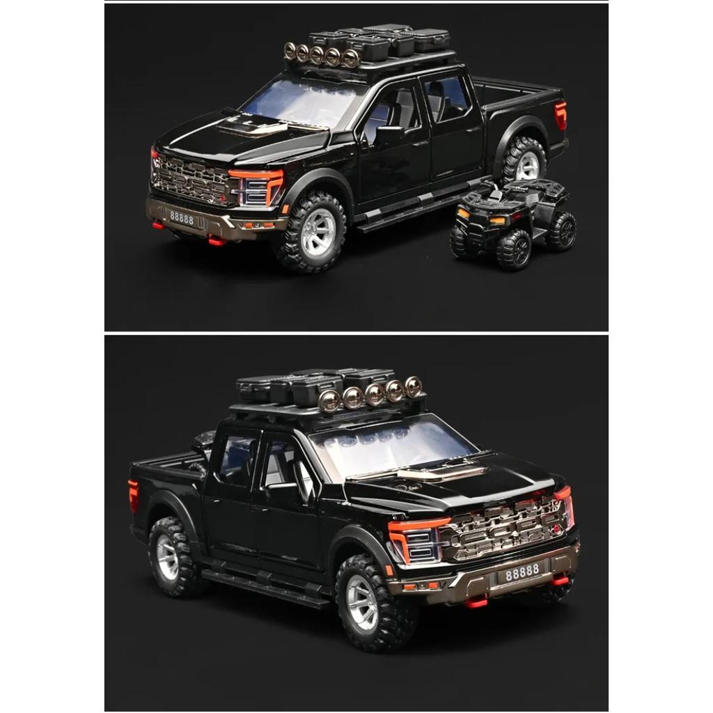 1/24 Ford F150 Off Road Pickup Truck Diecast Model Car Metal Alloy High Simulation Collection Hobby Display Birthday Gift for Friend