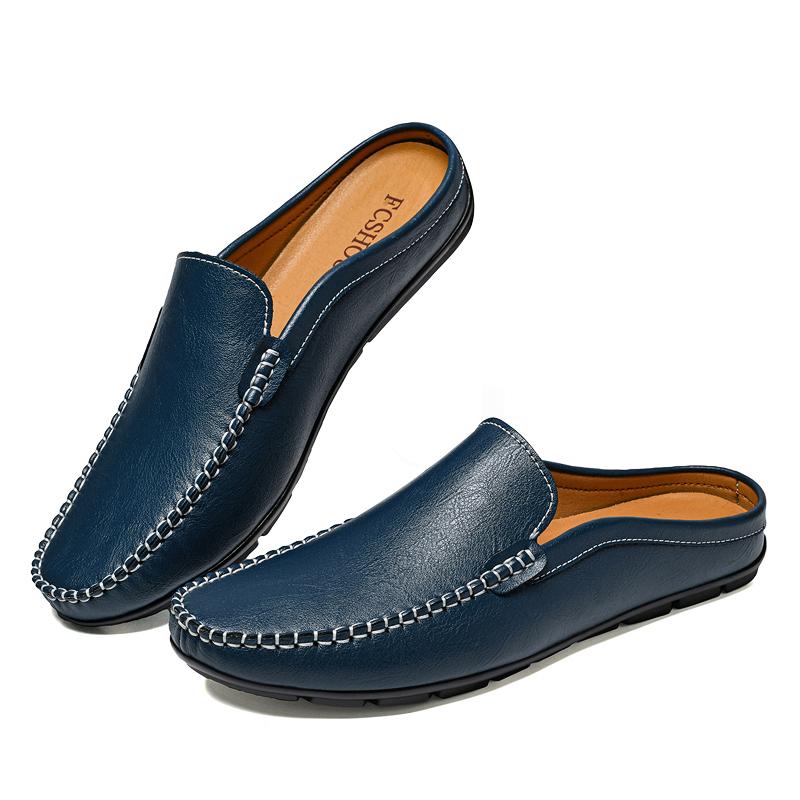 Fashion New Arrival Male Muller Shoes Handmade Mens Casual Shoes Fashion Designer Men Half Drag Leisure Walk Slippers Comfy Lazy Flats