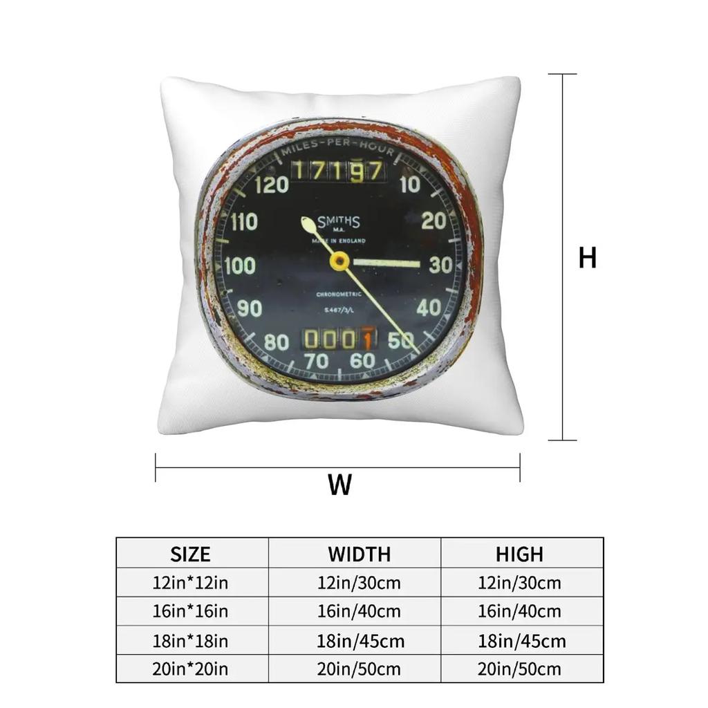 Old Speedometer 2 Pcs Square Pillowcase Pillow Cover Cushion Decor Comfort Throw Pillow For Home Bedroom