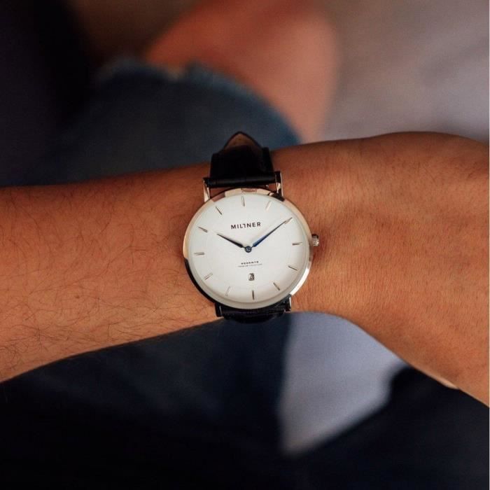 Montre - Miltner - Regents - Cuir noir - Quartz - 39mm étanche 1atm