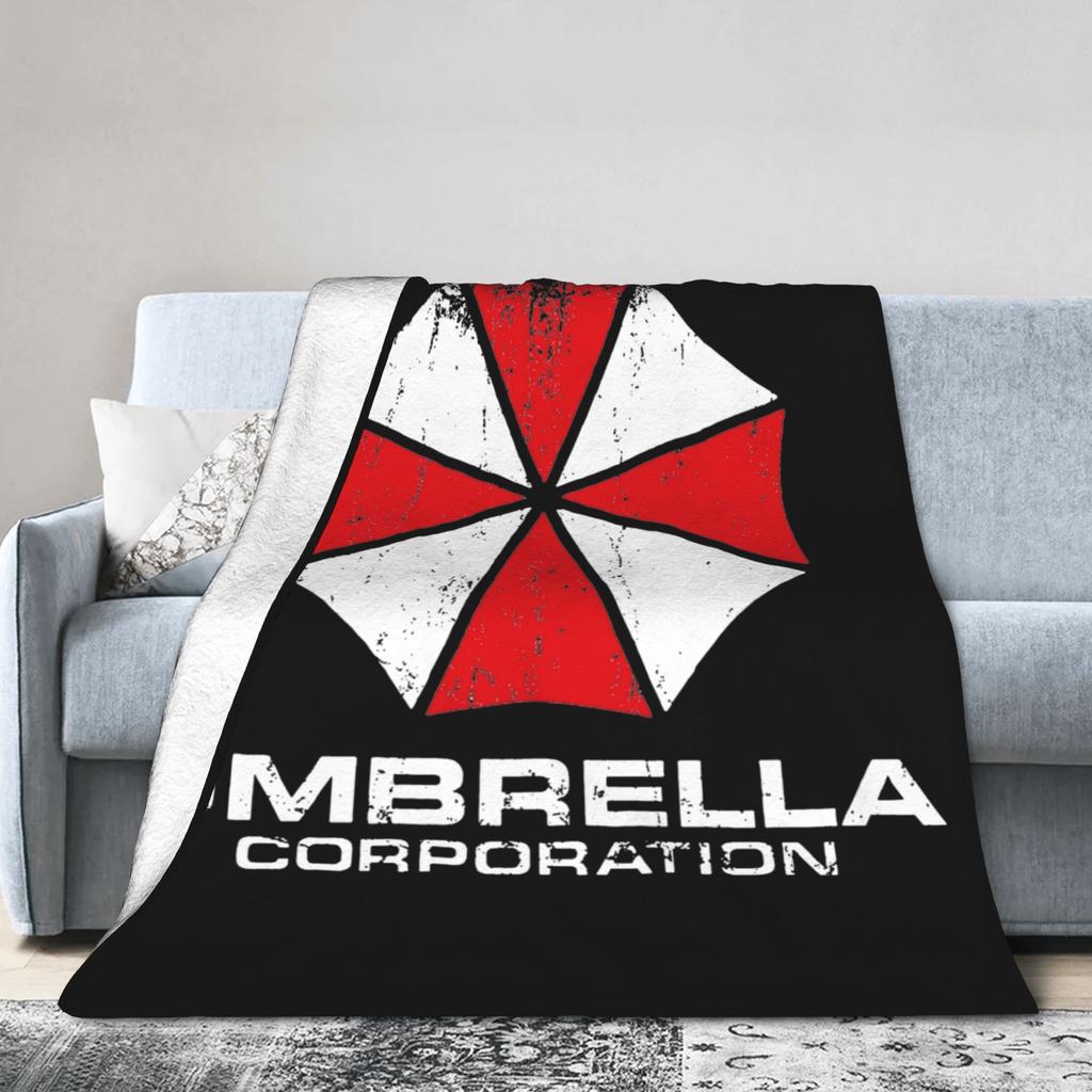 Umbrella Corporation Knitted Blankets Residents Evils Flannel Throw Blankets Summer Air Conditioning Portable Soft Warm Bedsprea