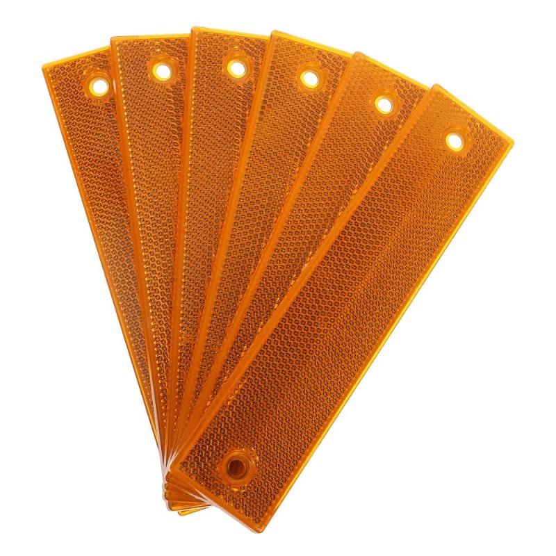 6Pcs Reflective Road Markers Signal Strip Driveway Reflectors Parking Space Signs 18*4cm For Car Carriers Fence Trailer Gate arancione