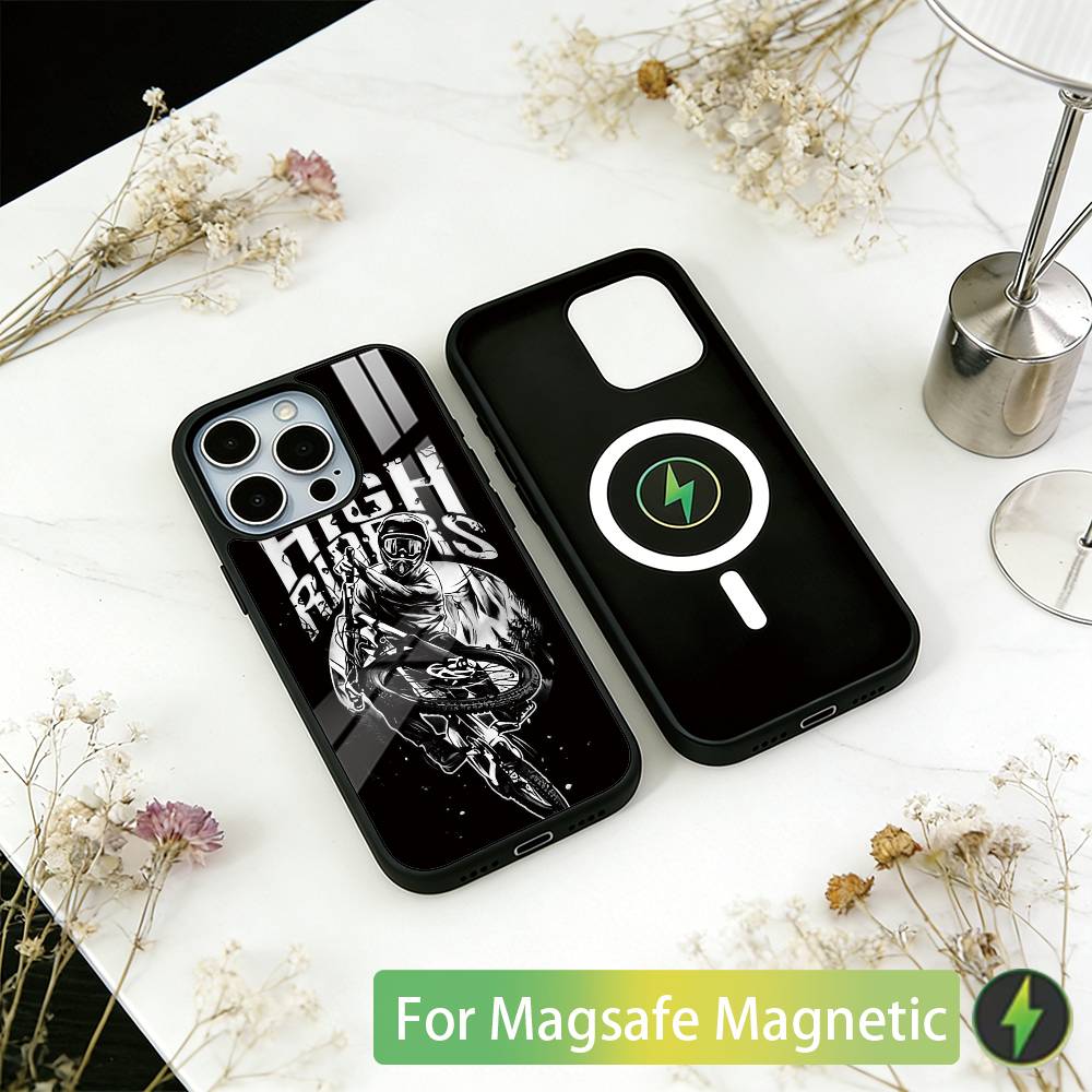 Mountain Bike Bicycle Phone Case For iPhone17,16,15,14,13,12,11 Plus,Pro Magnetic with Magsafe Wireless Charging