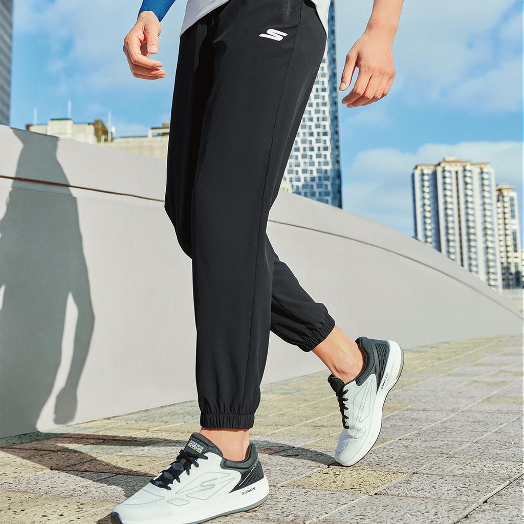 Skechers Sports Lifestyle Series Ice Skin Quick-Dry Pants Solid Color Mid-Rise Breathable Quick-Dry Tapered Knit Sports Pants Men Pants P224M106-0018